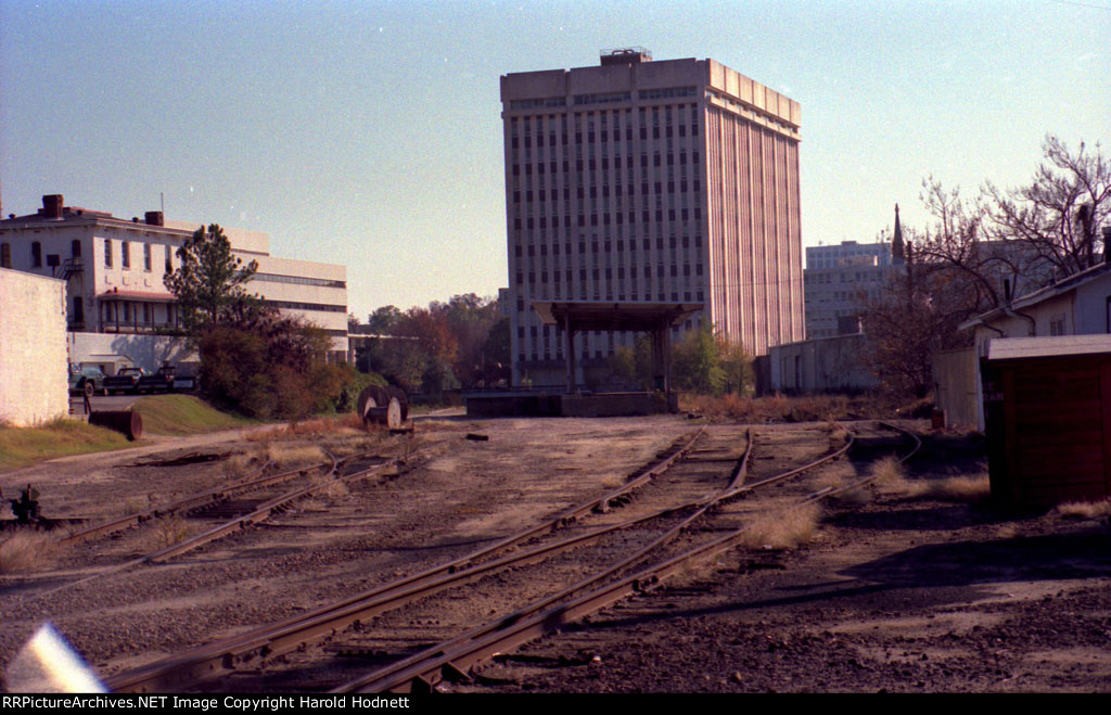 A view of the old tracks and unloading depot, now long gone